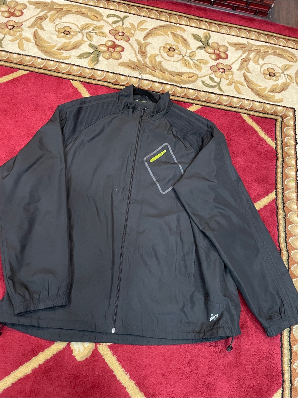 Athletech Men's Black Windbreaker with Reflective Trim
